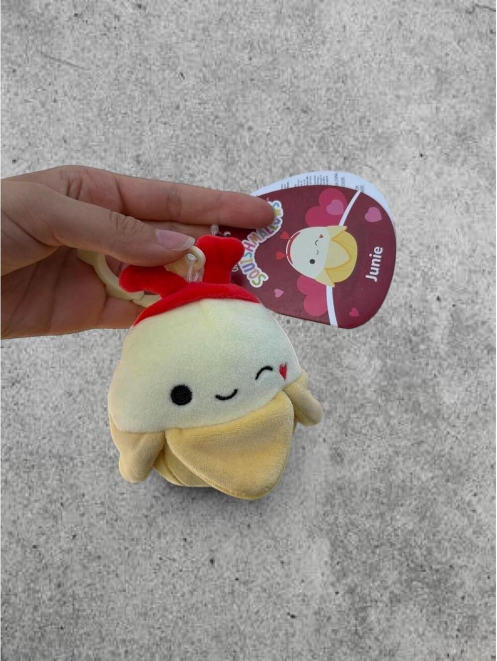 Squishmallow Junie the chicken keychain